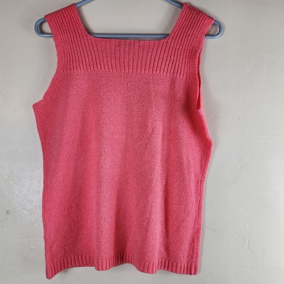 Carolyn Taylor Ladies Pink Acrylic Nylon Knit Sweater Tank Size Small - Picture 6 of 6